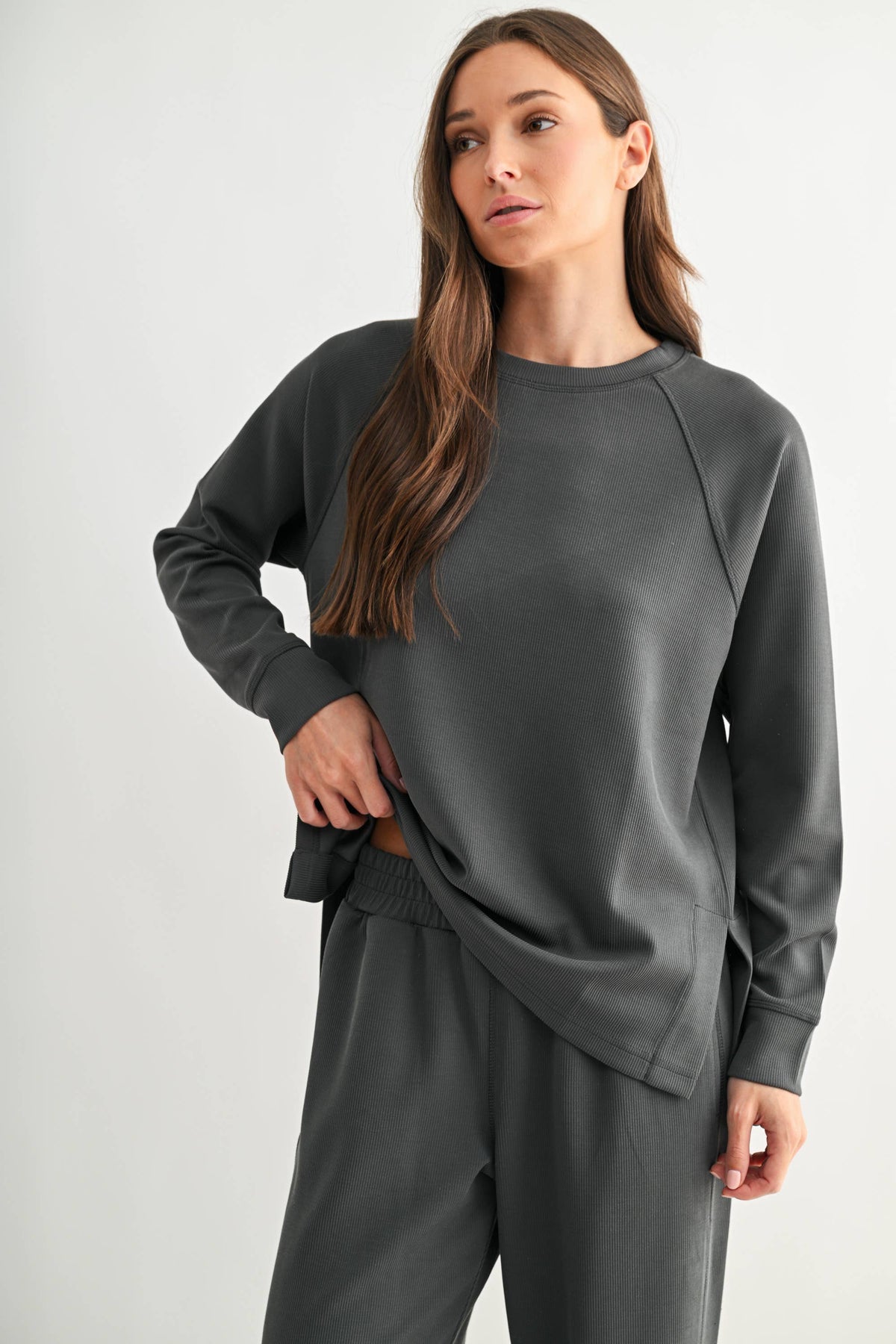 Luxe Sand Raglan Top
