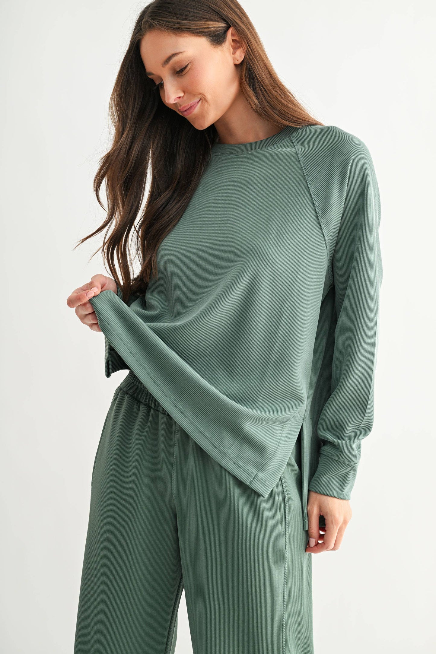 Luxe Sand Raglan Top