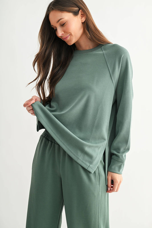 Luxe Sand Raglan Top