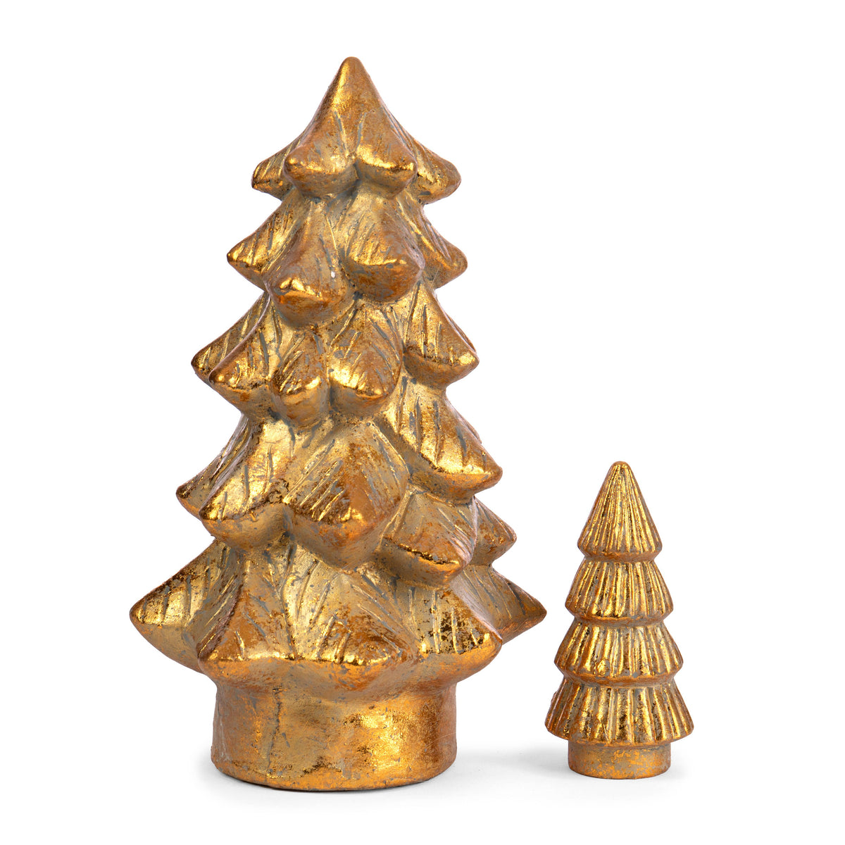Gold Cement Christmas Tree Figurine