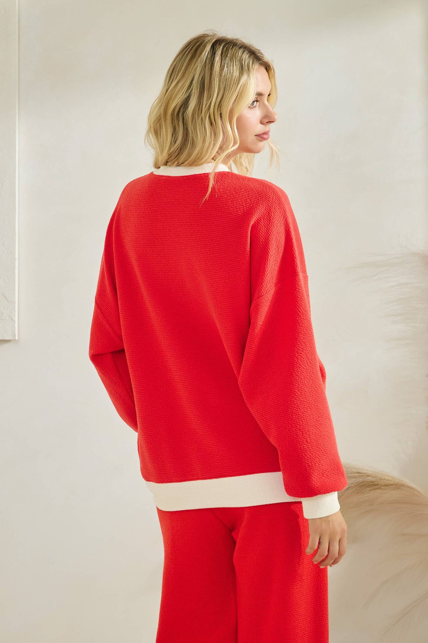 Merry Ribbed Pullover Ringer Top