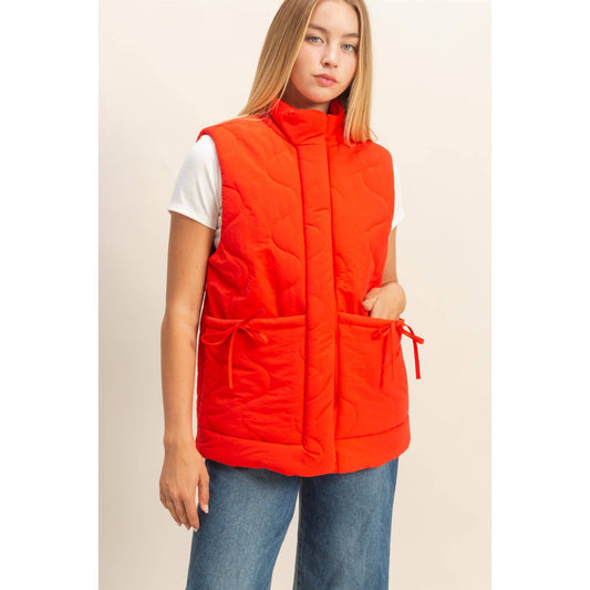 Quilted Wave Red Vest
