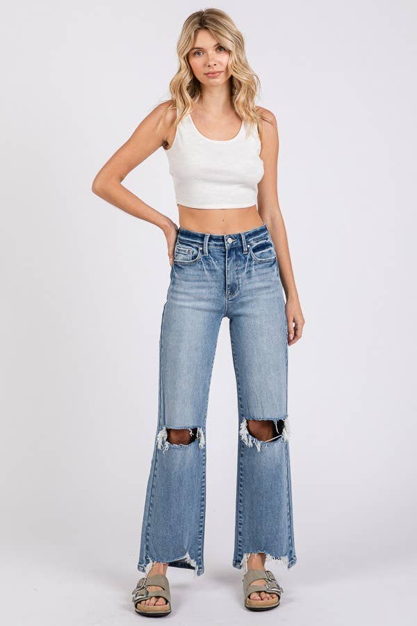 Taylor Distressed Crop Denim
