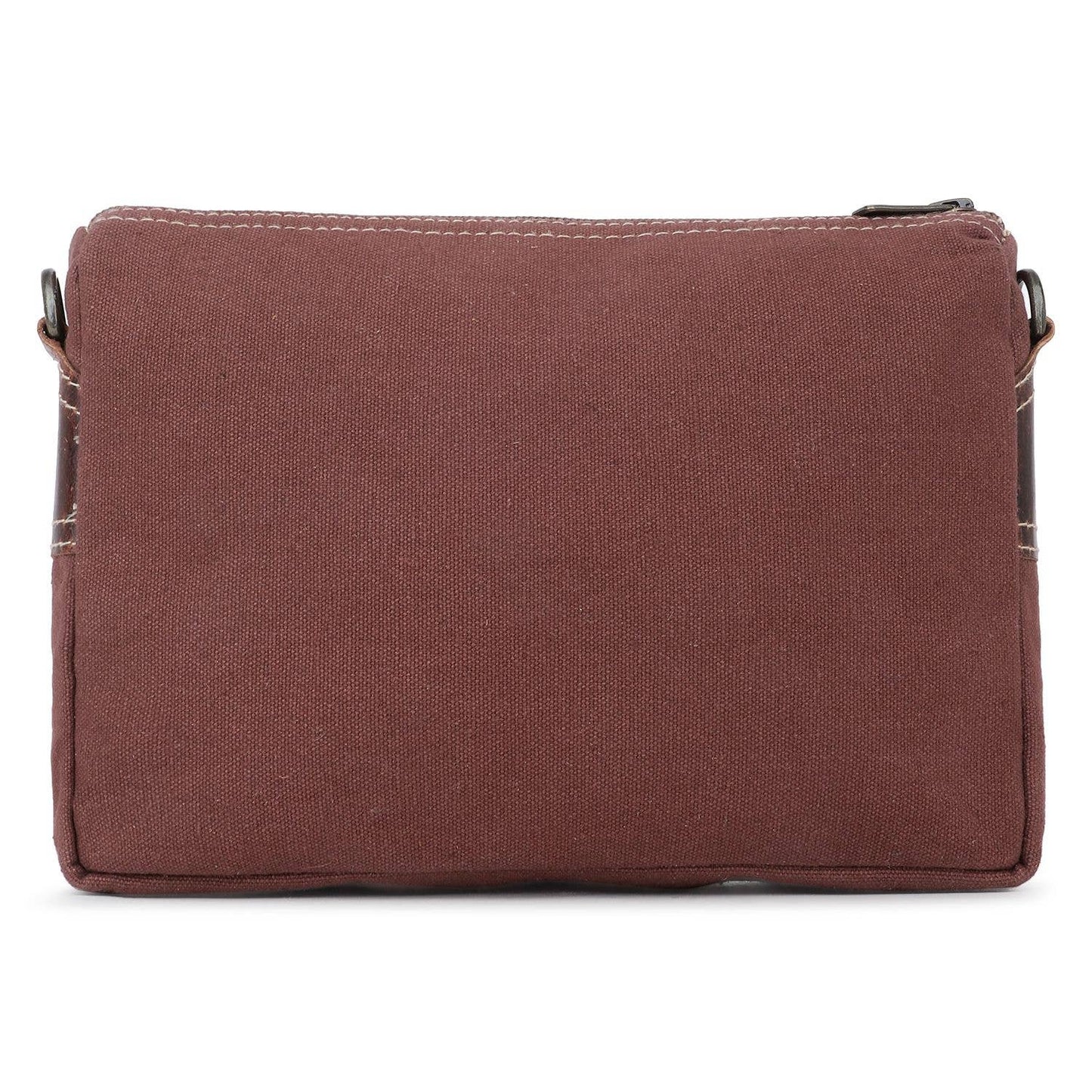 Canvas  Leather Women's Crossbody Bag - Timberwolf/Bole