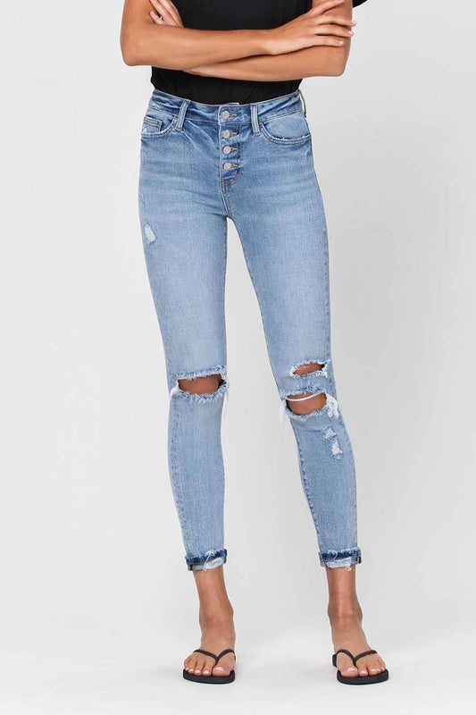 Haylie High Rise Distress Skinny