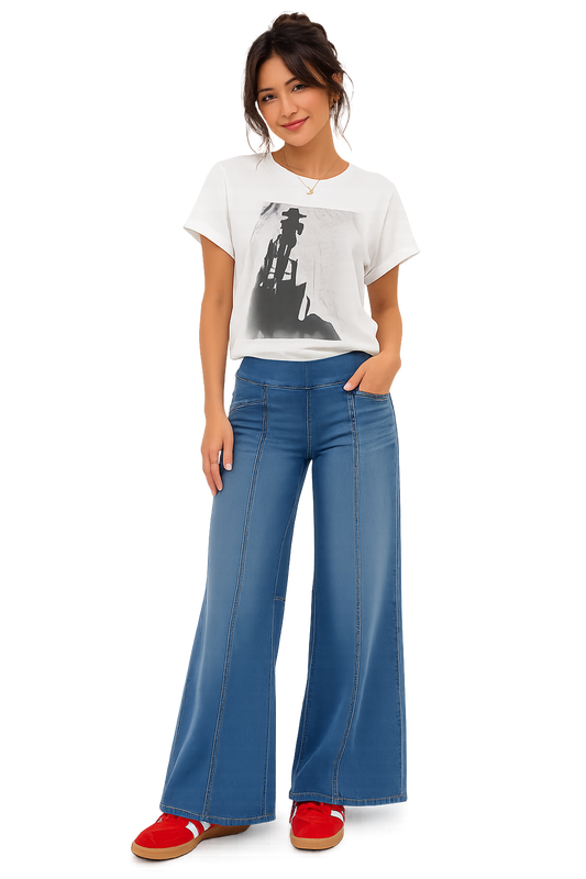 30" Mid-Rise Pull-On Wide Leg Jean w/Tummy Control in Brooks