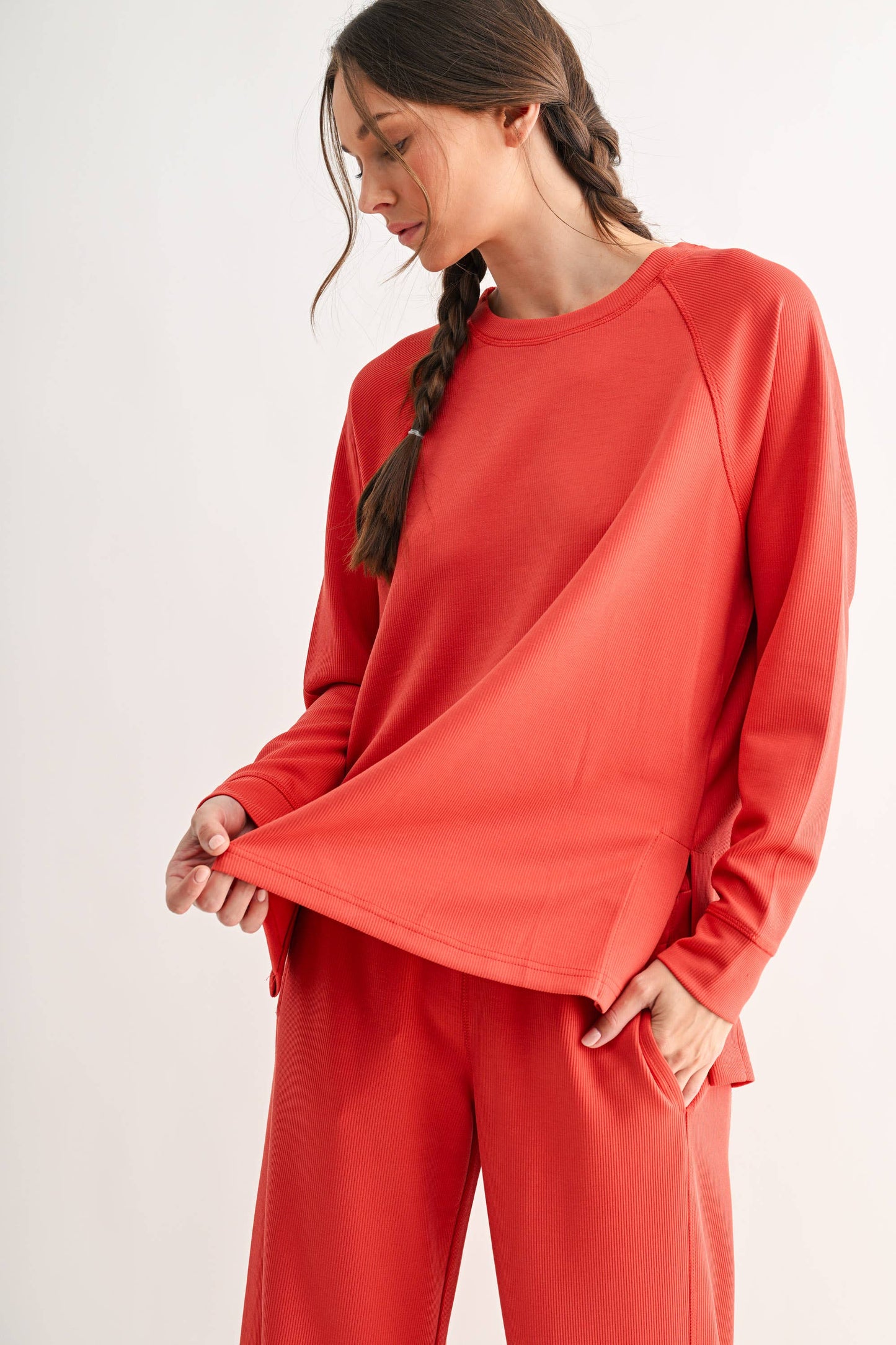 Luxe Sand Raglan Top