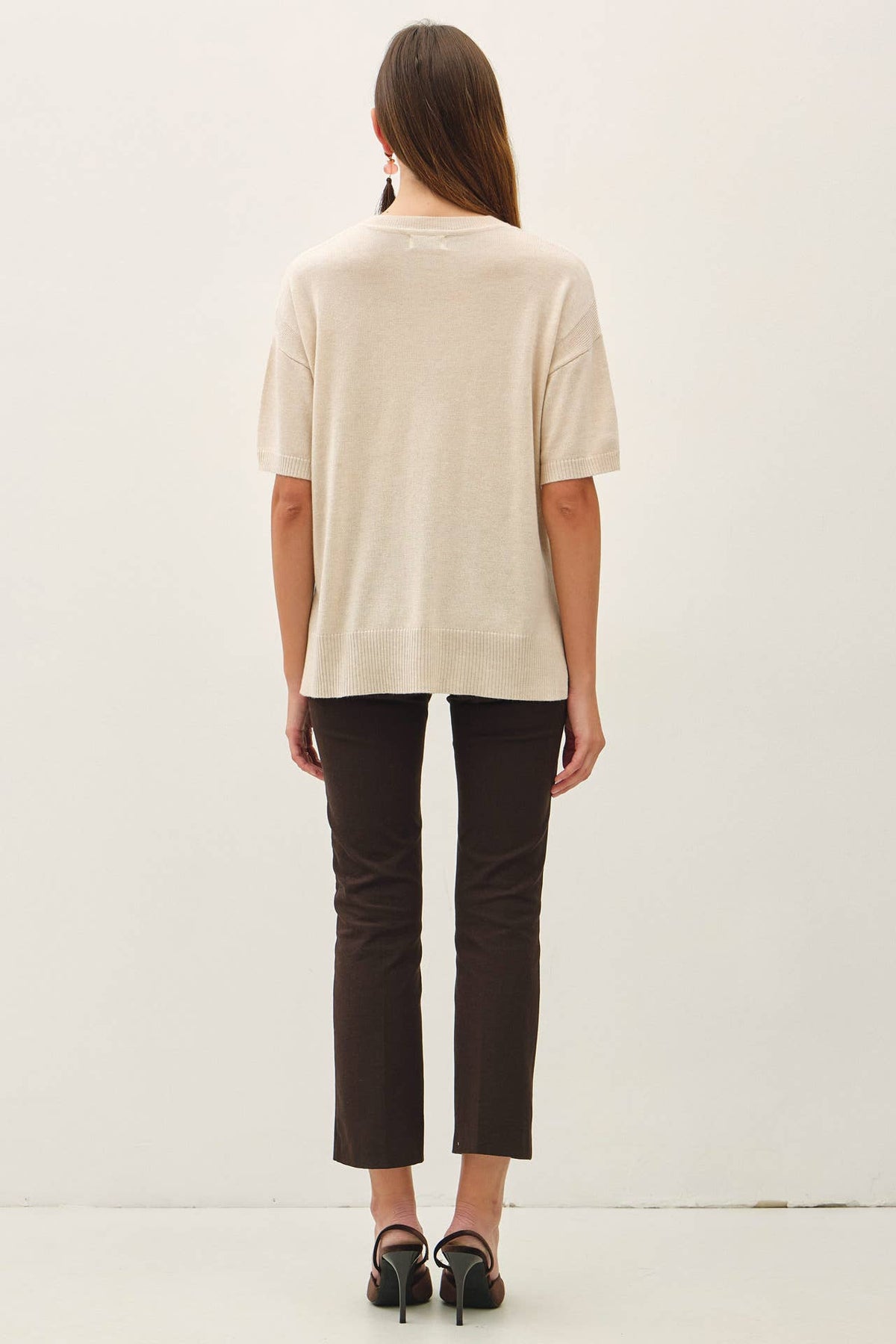 Side Split Shortsleeve Sweater