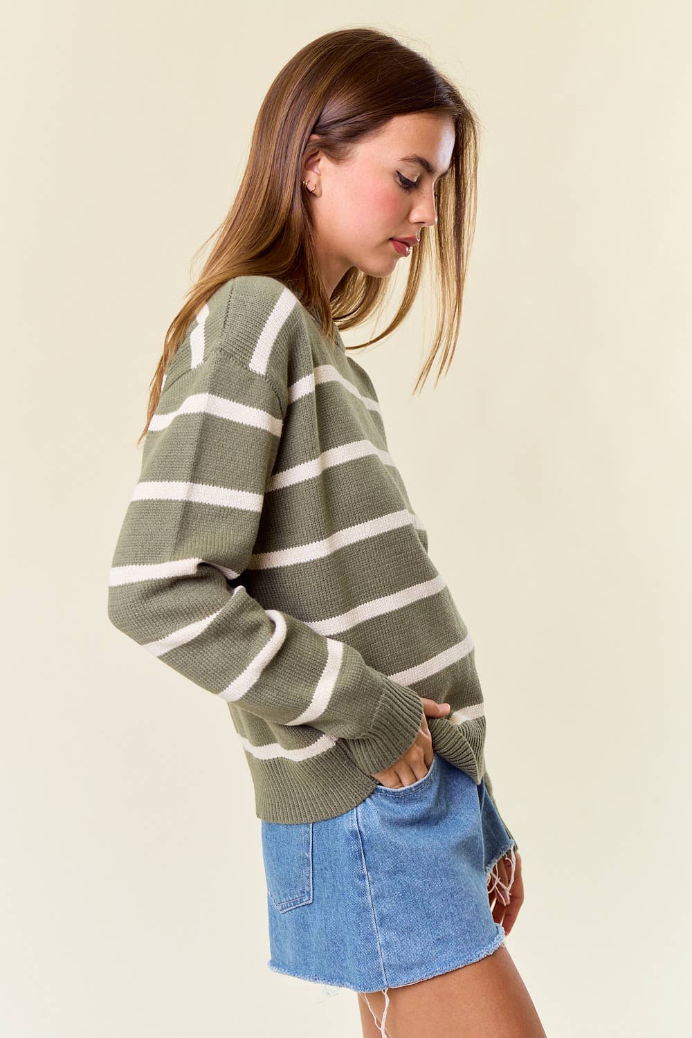 Stripe me Up Scallop Sweater