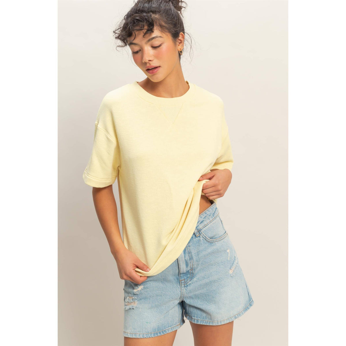 Saige Rolled Sleeve Top