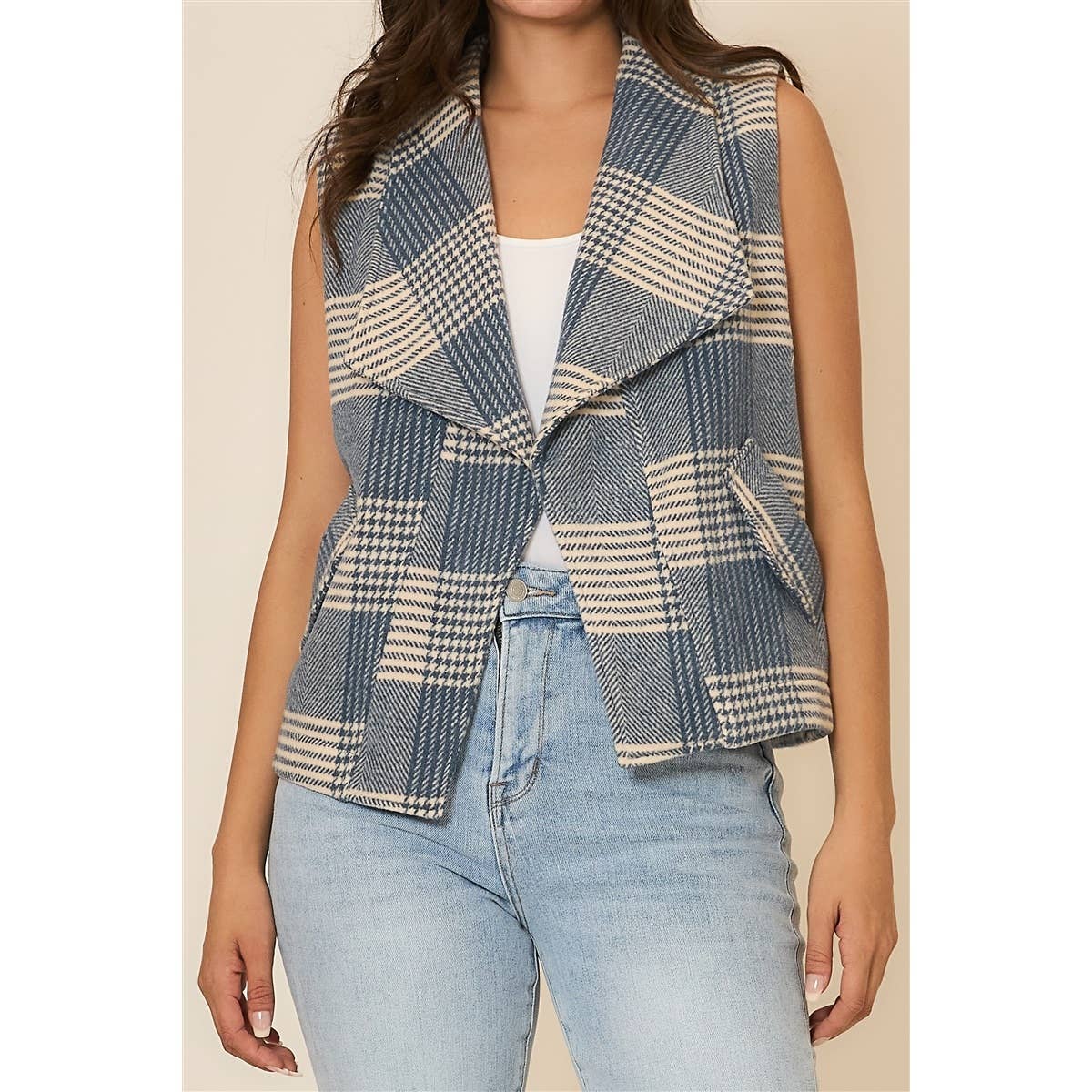 Winter Blues Plaid Vest