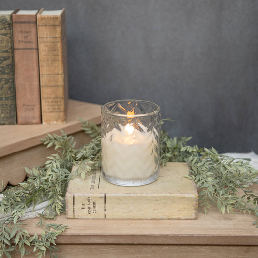 5" CHEVRON GLASS CANDLE