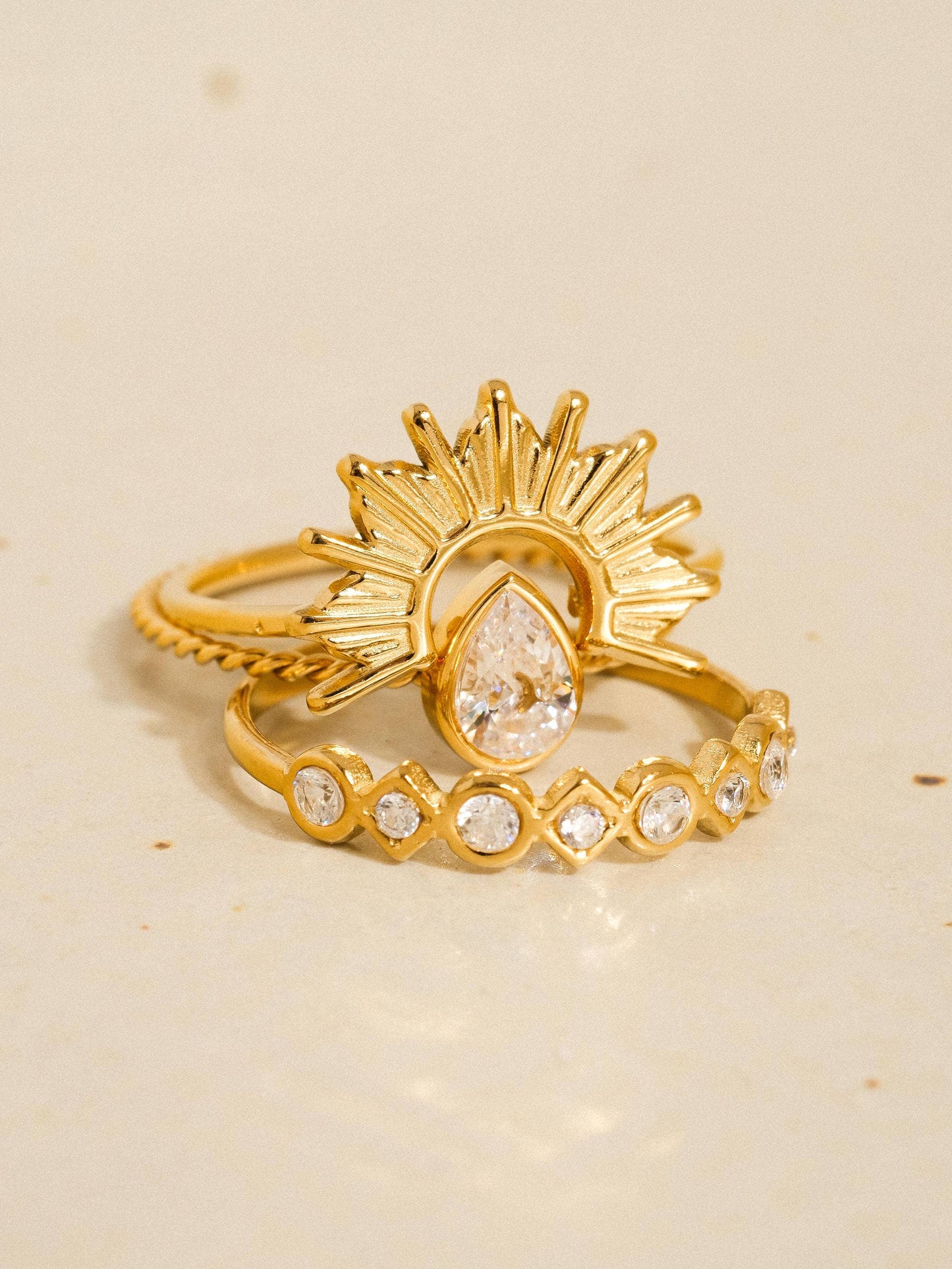 Françoise Non-Tarnish Sun Stone Ring