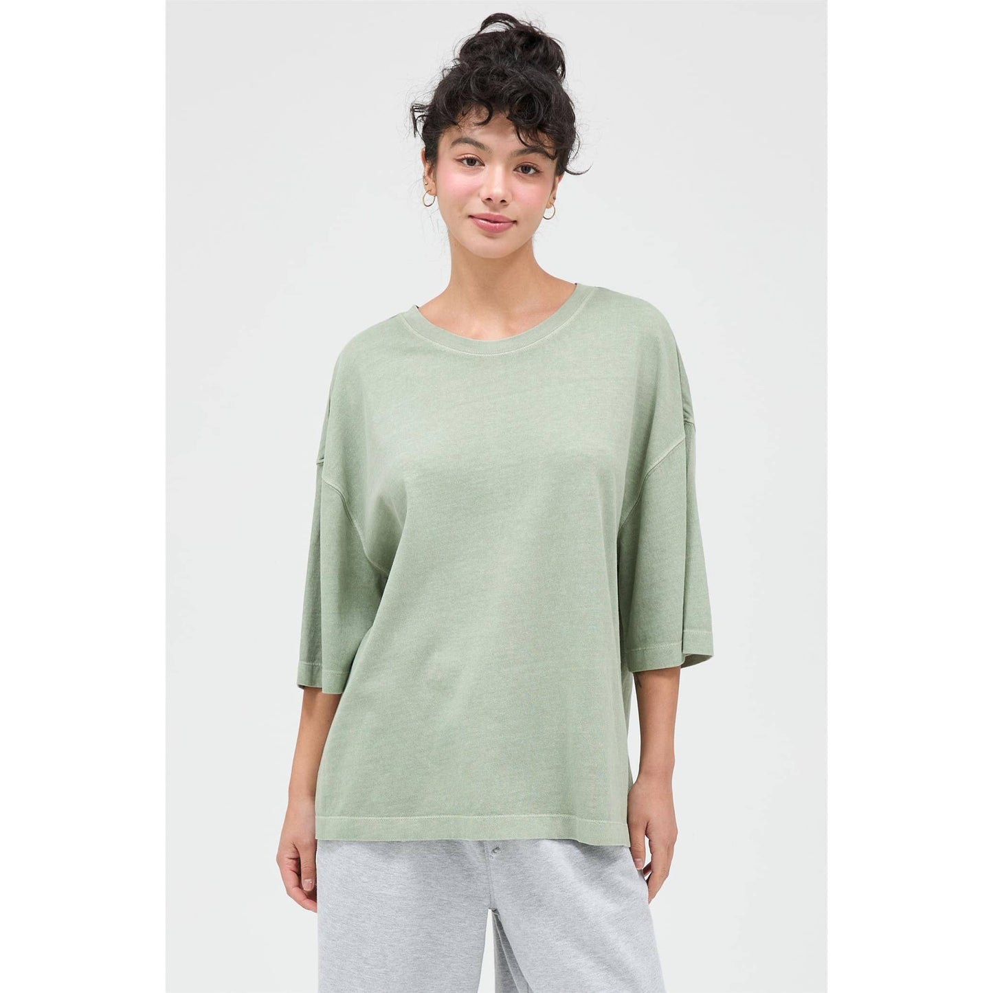 Pigment Dye Oversized Half-Sleeve T-Shirt