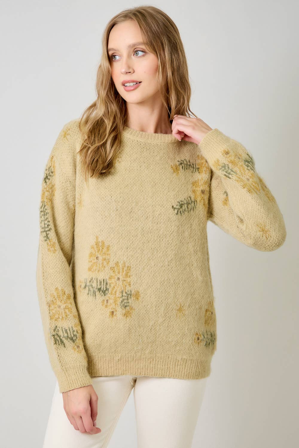 Winter Blues Floral Sweater