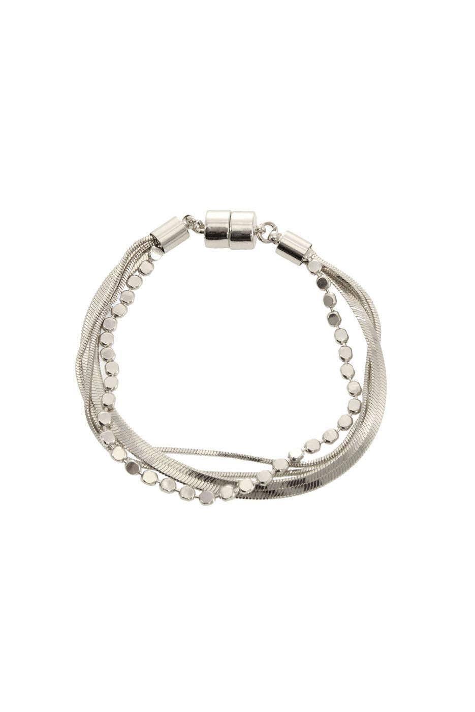 Mixed Metal Multi Chain Bracelet