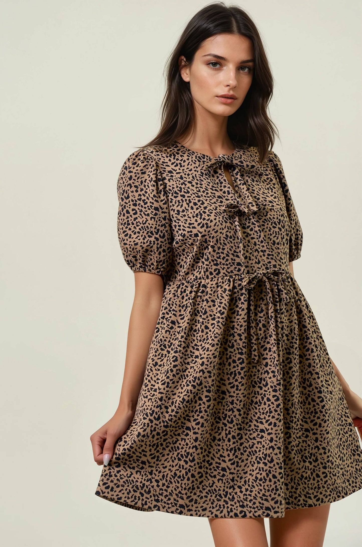 Bow Babe Leopard Dress