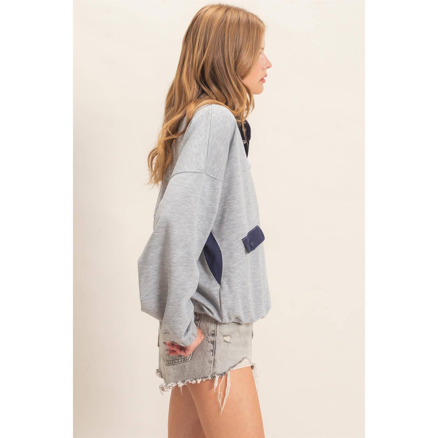 Oh Snap Contrast Pullover