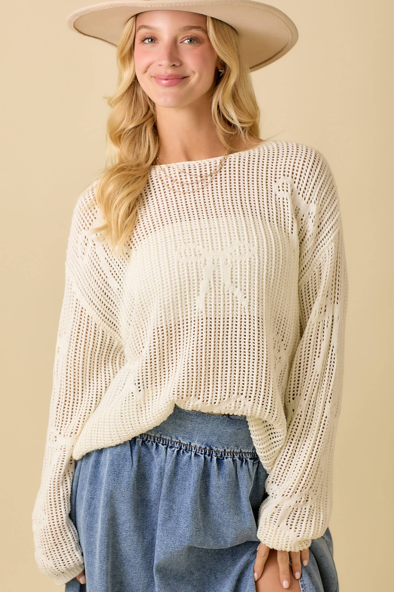 Boat Neck Crochet Bow Top