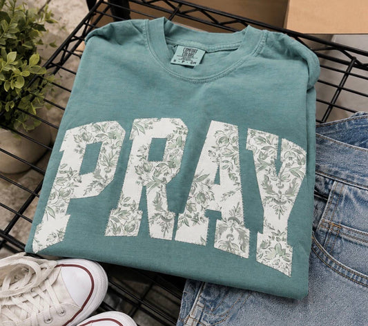 SAGE Pray Stitched Tee