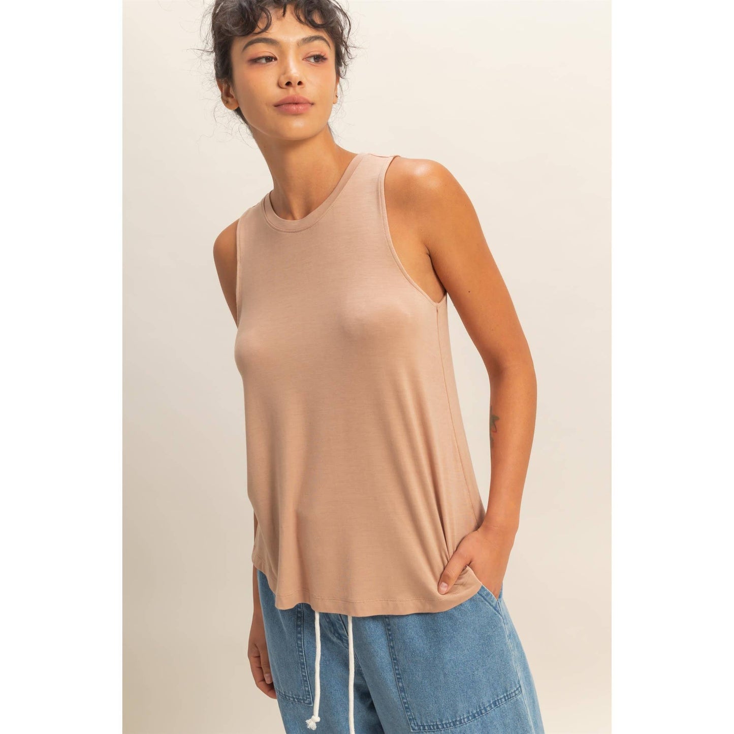 Basic Babe Rayon Flow Tank
