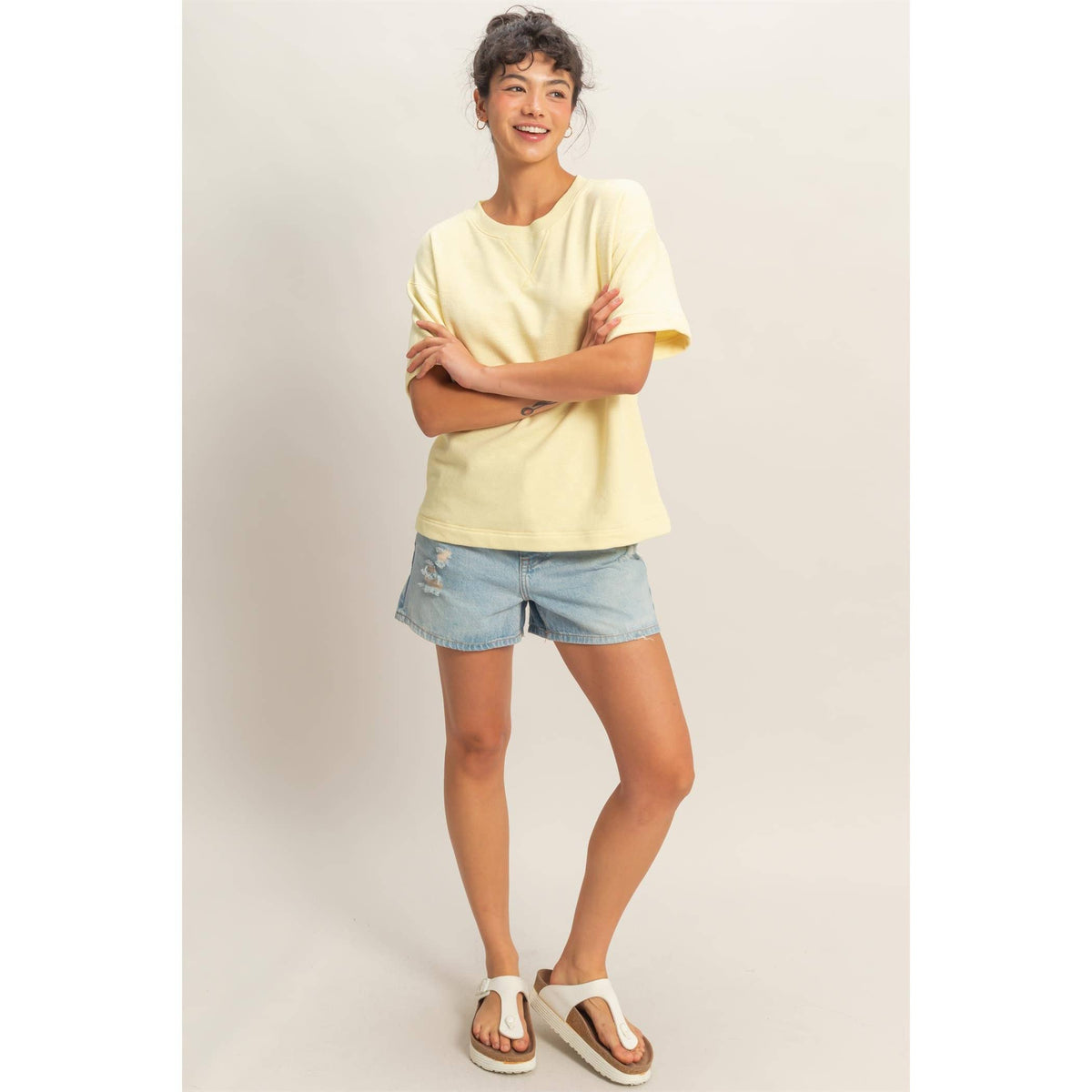 Saige Rolled Sleeve Top