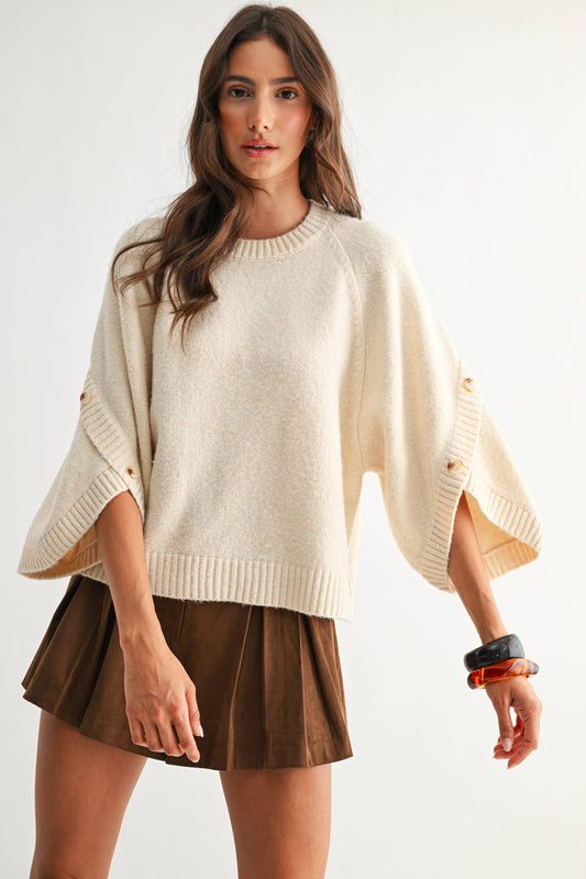 Crossover Button Sweater