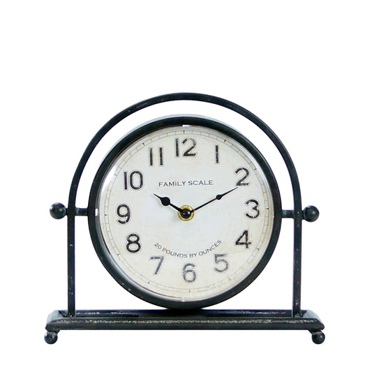 9in Metal Table Clock