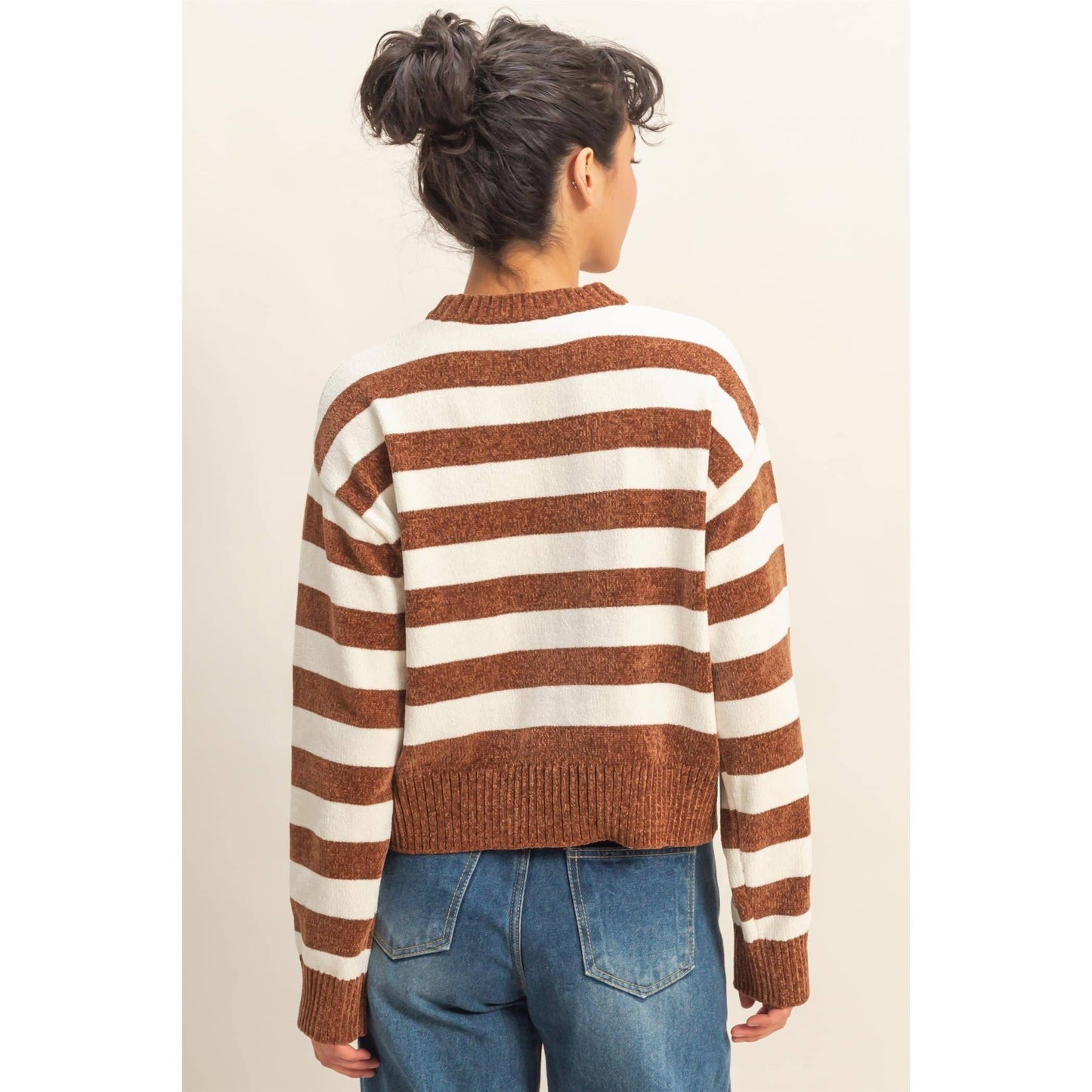 Cuddly Vibes Striped Sweater