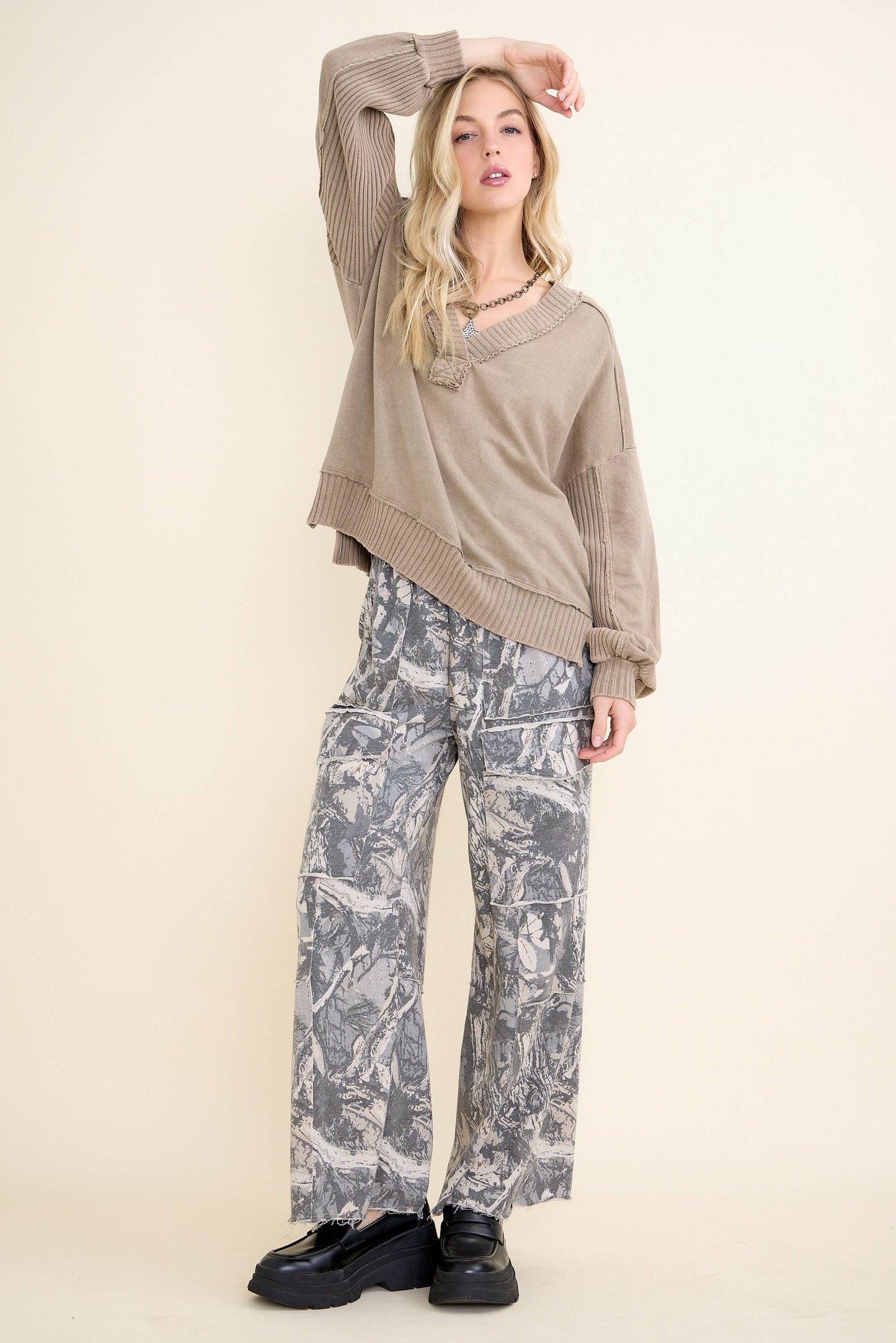 Camo Cargo Wide Leg Pants