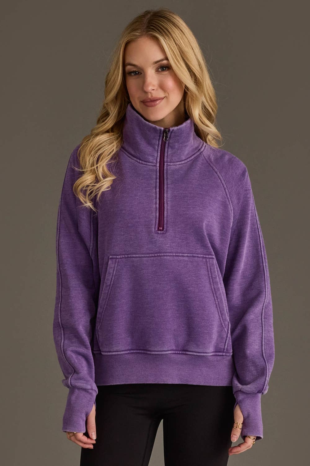Dk. Purple Quarter Zip Sweatshirt