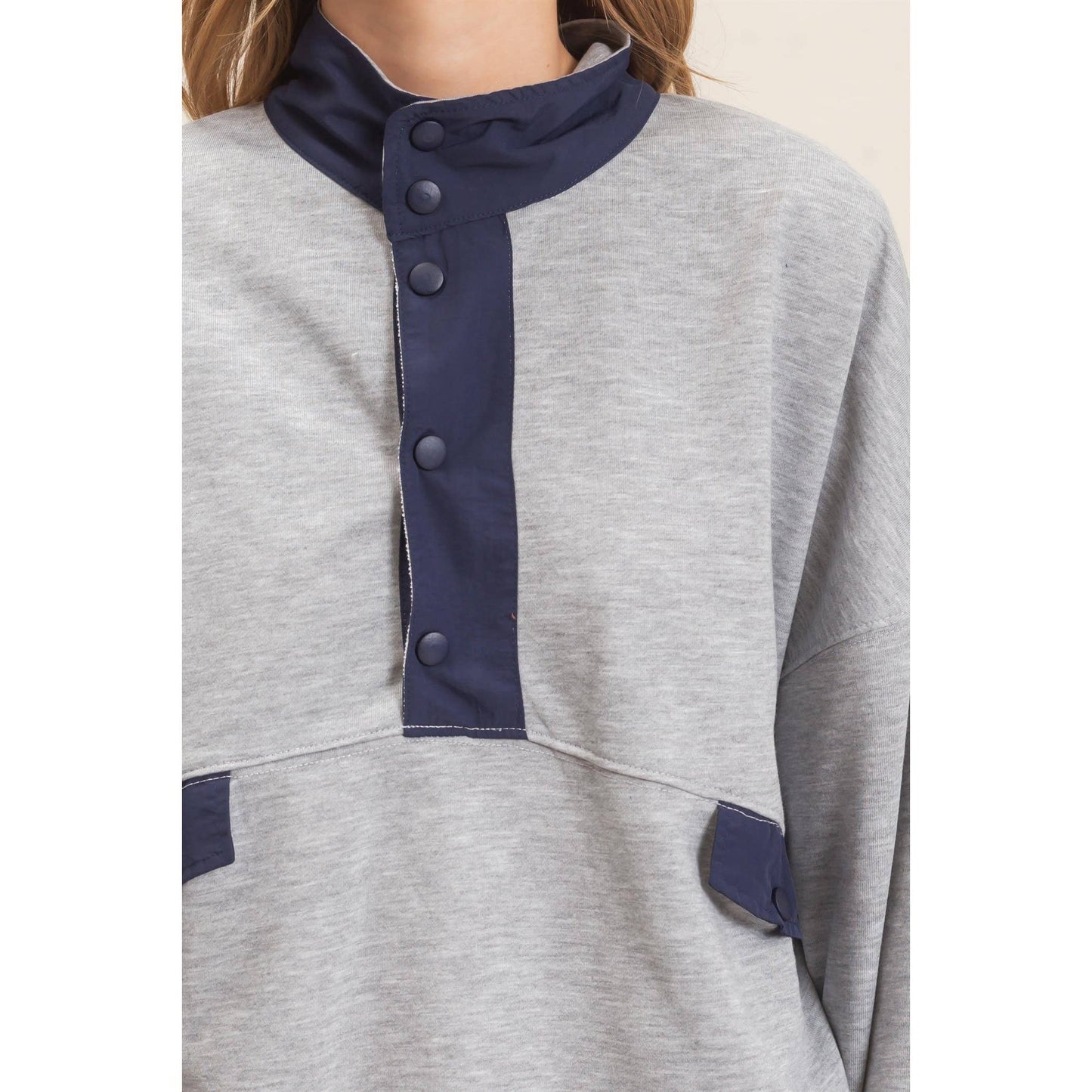 Oh Snap Contrast Pullover