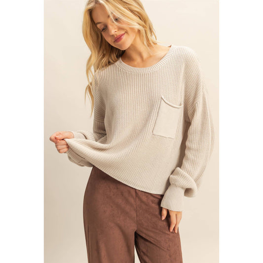 Cropped Pocket Sweater