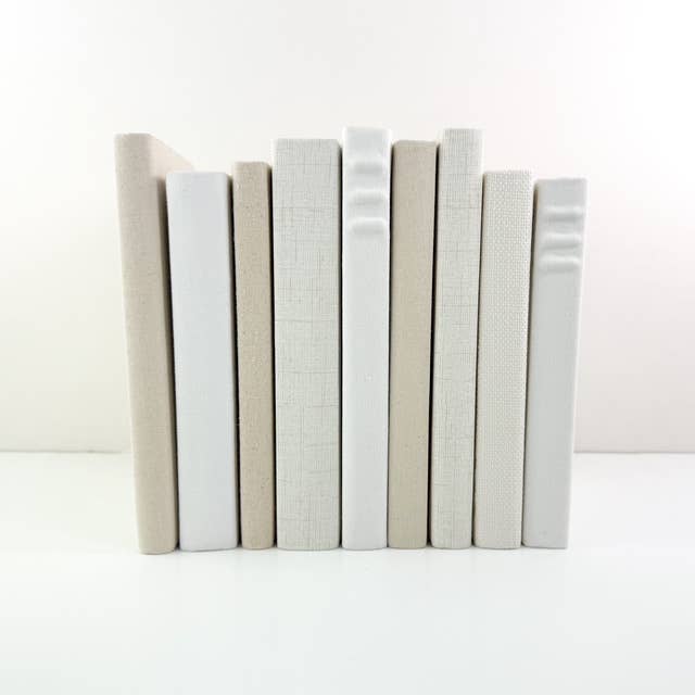 Fabric Covered Books for Shelf Decor- Shades of Cream