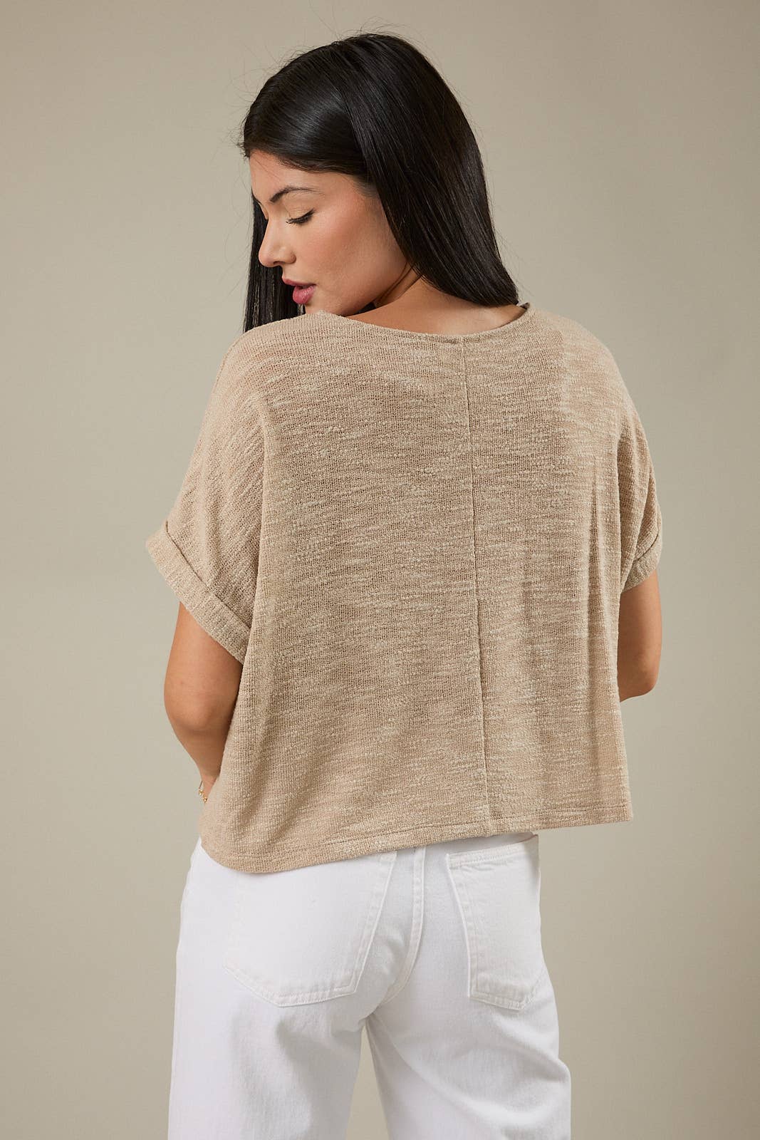 Biscotti Folded Sleeve Top