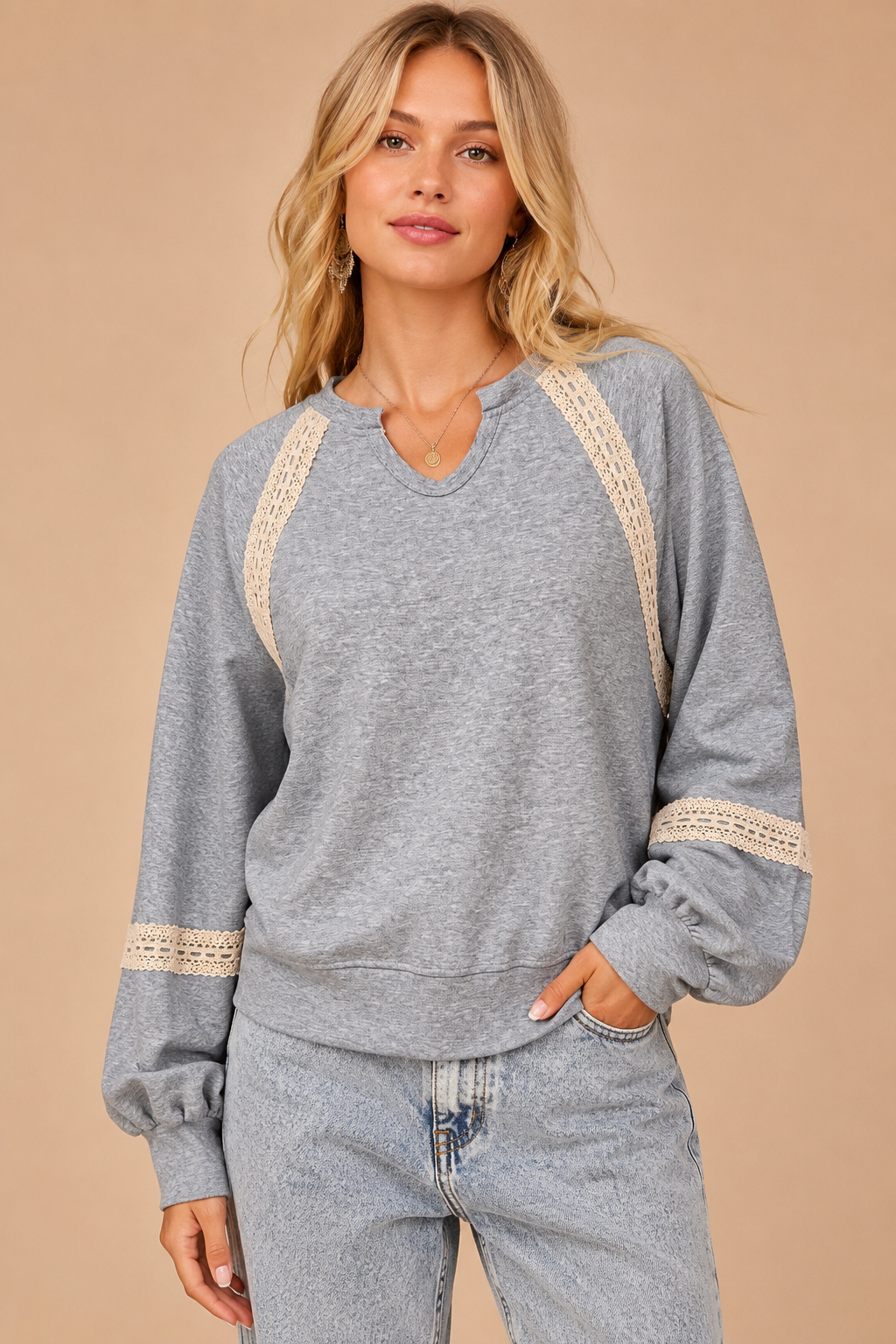 The Colette Lace-Trimmed Sweatshirt