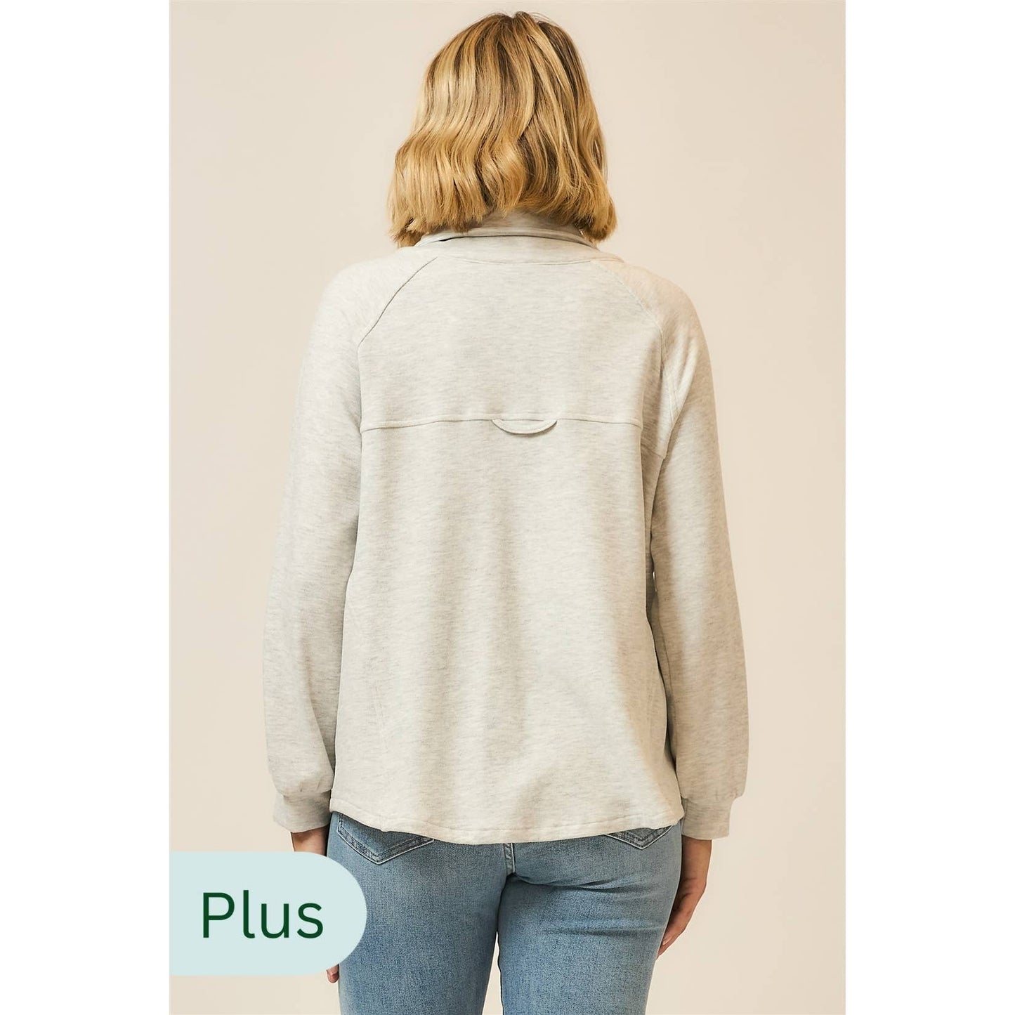 Oatmeal Funnel Neck Sweatshirt