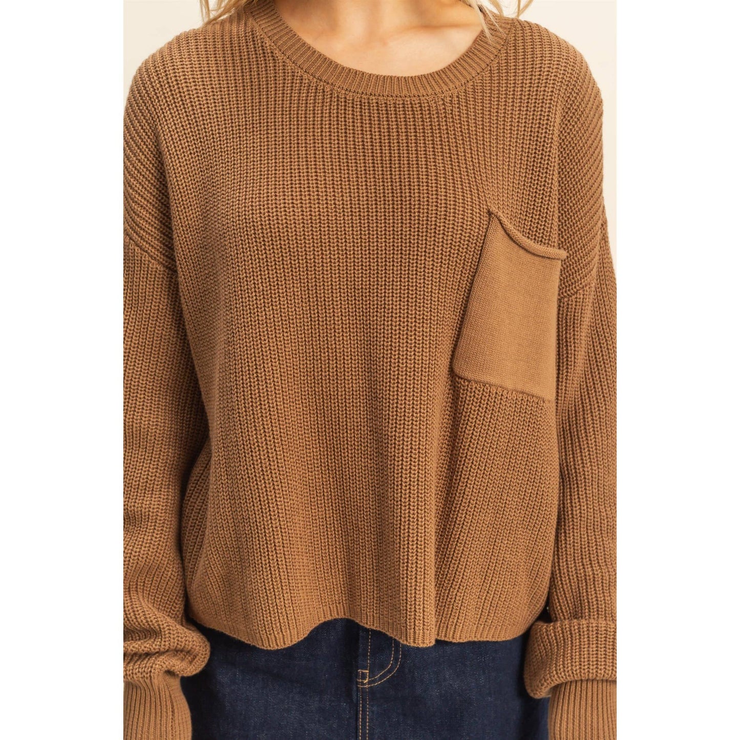 Cropped Pocket Sweater