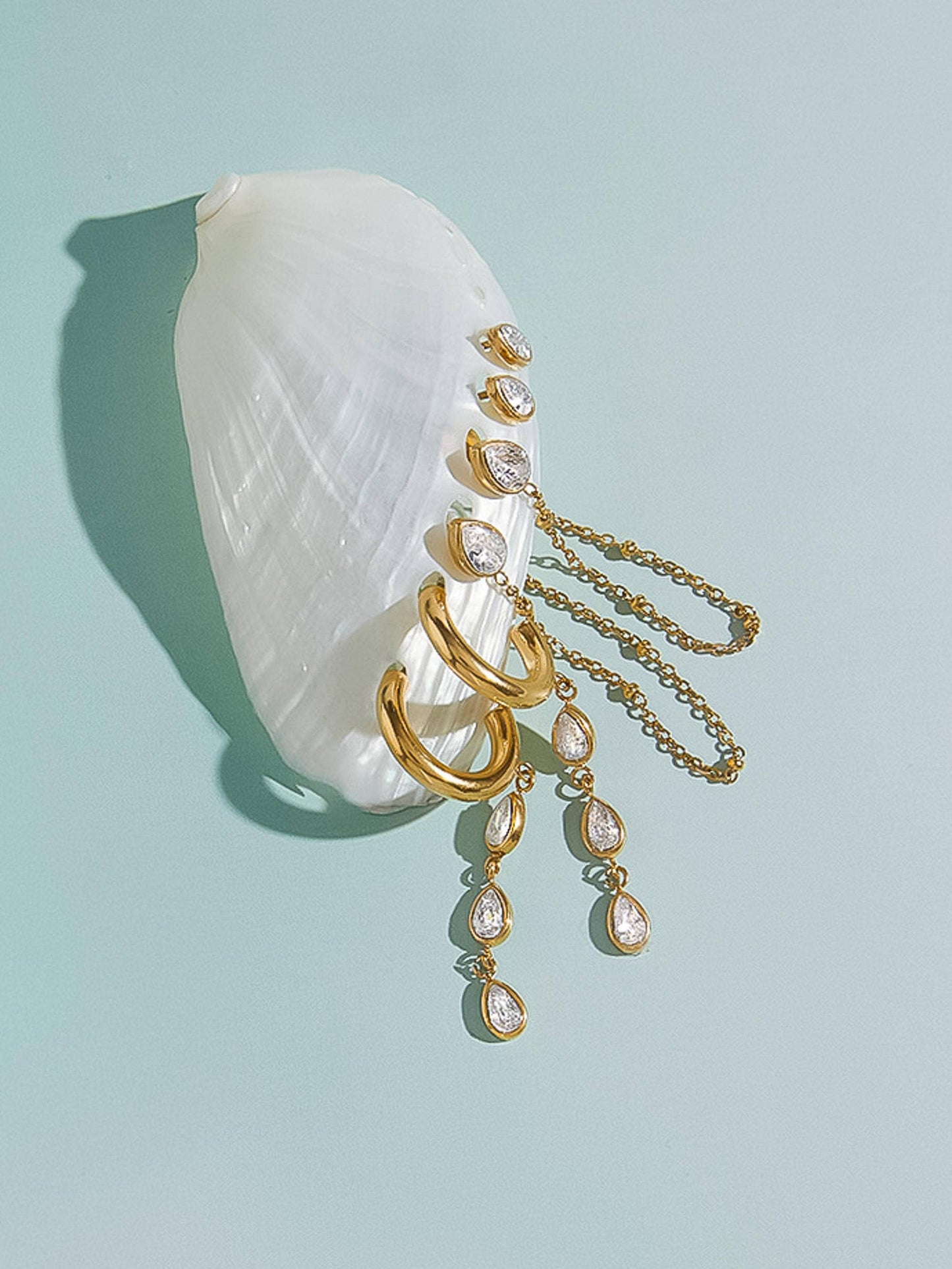 Finley 18K Gold Chain Drop Earring Set