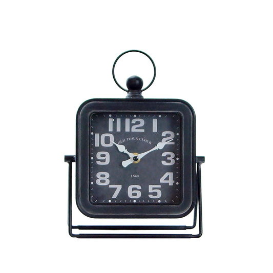 Black Iron Table Clock