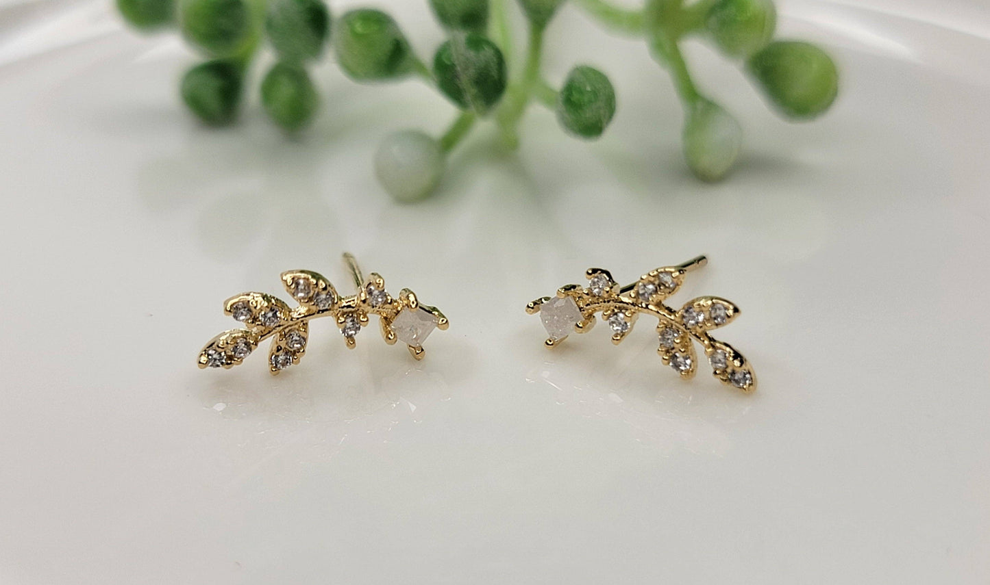 Delicate Leaf Post Earring