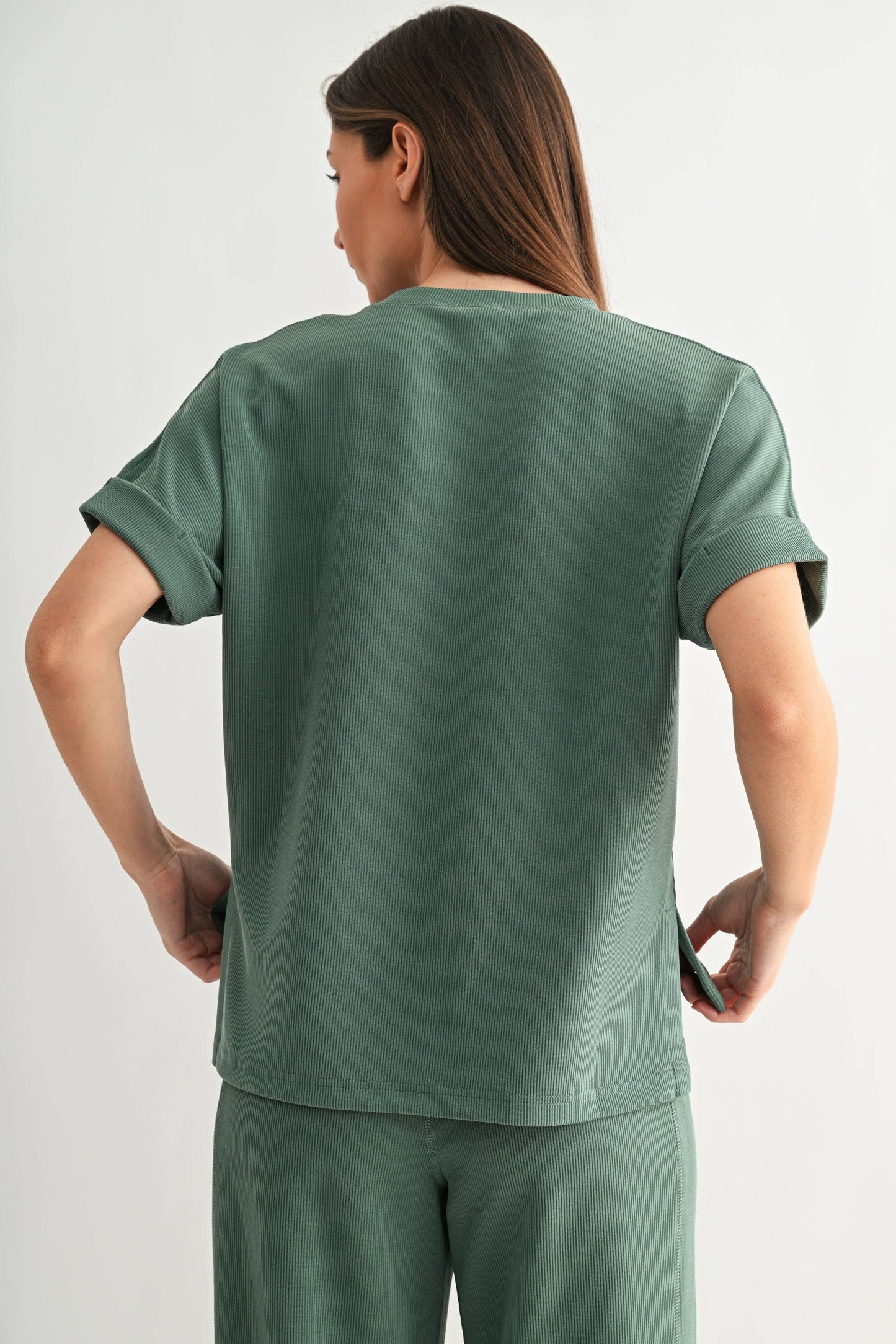 Luxe Sand Wash Rib Lounge Tee
