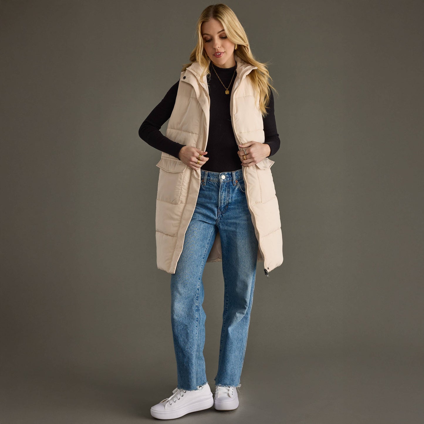 Cookies & Cream Longline Vest
