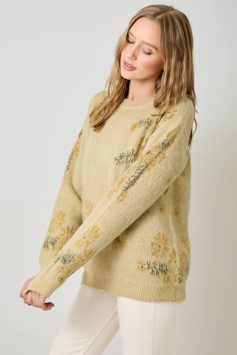 Winter Blues Floral Sweater