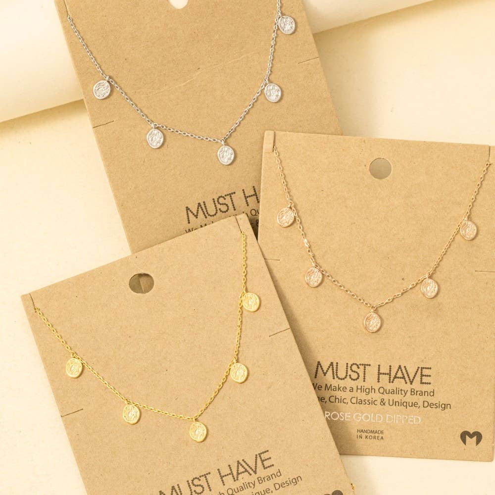 Gold Dipped Mini Eye Of Horus Station Charms Necklace
