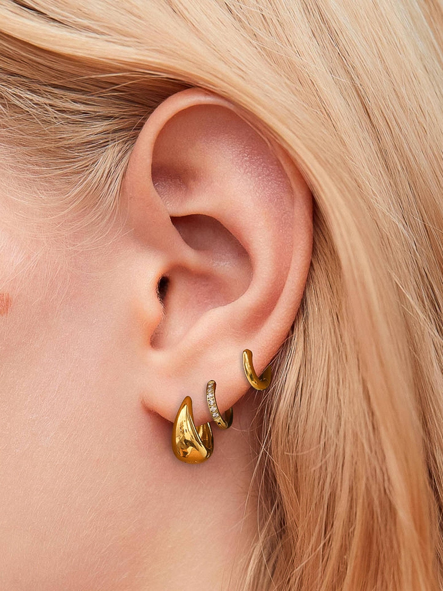 Rayon 18K Gold Earring Set