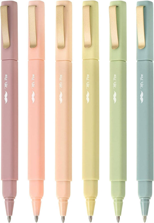 6-Pack Black Ink Fast Dry Pens