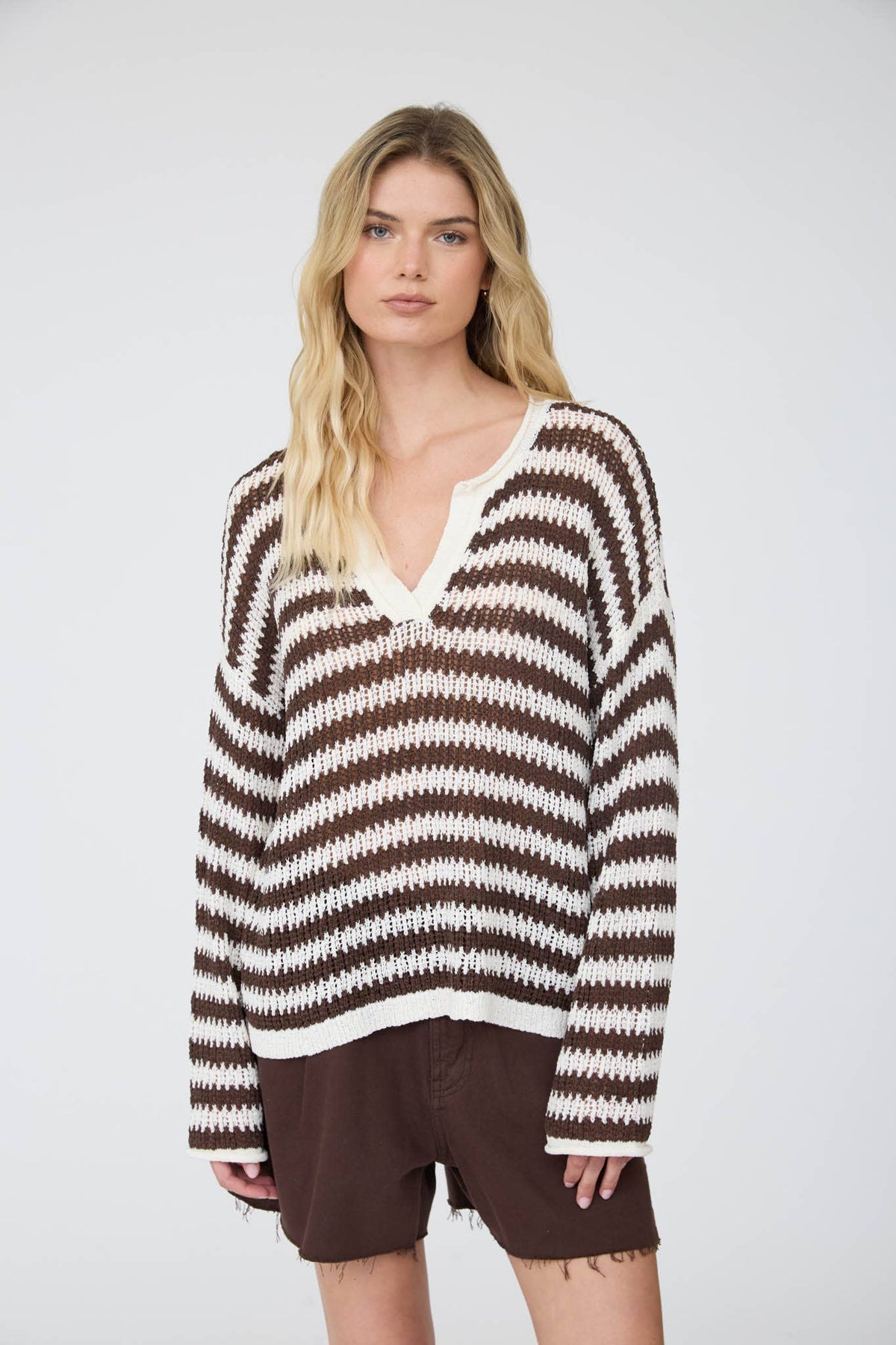 Reanna Raw Edge Vneck Sweater