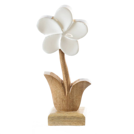 Carved Mango Wood Flower Md