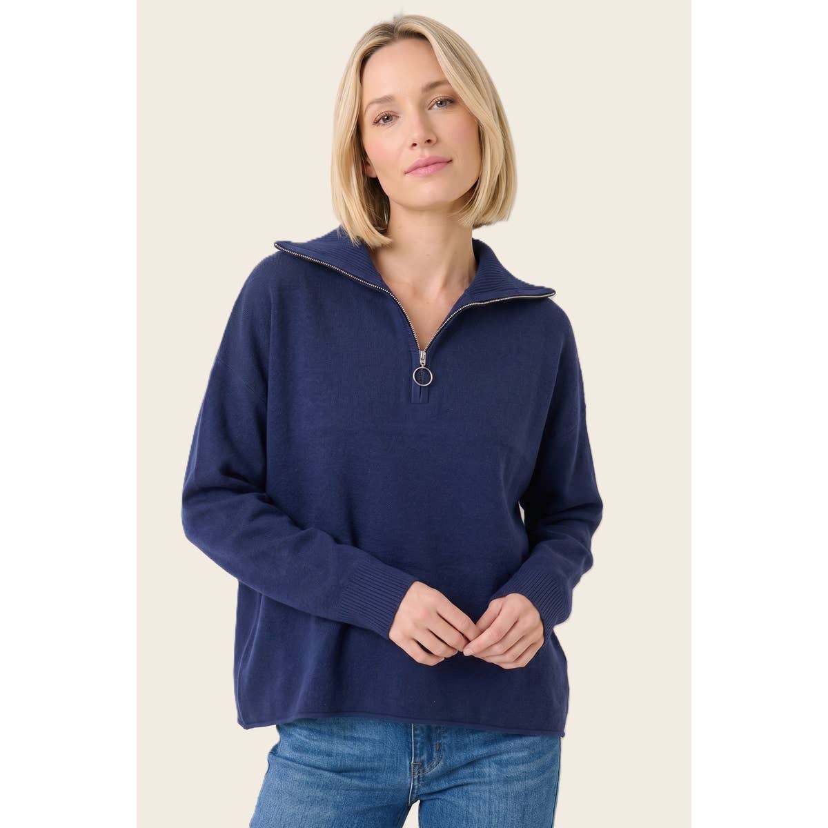 Mock Mockneck Zip Sweater